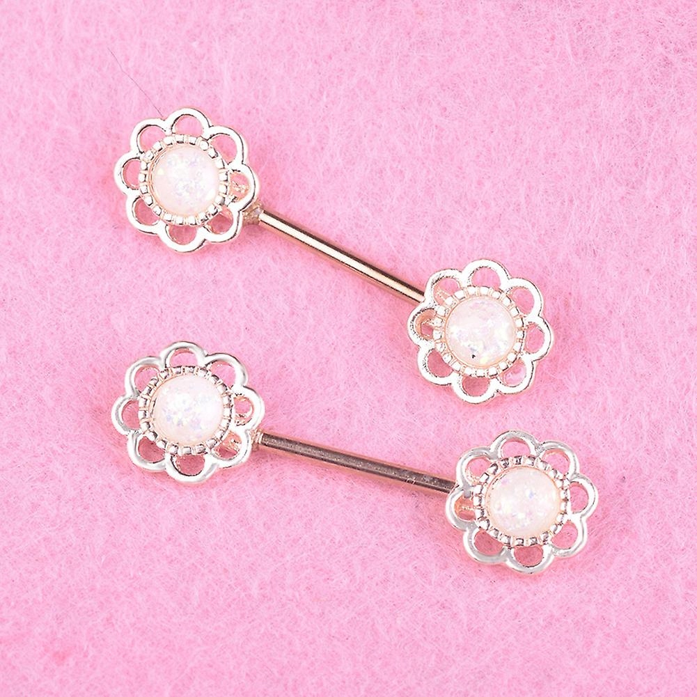 Silver-1pc Dual Flowell Barbell Staell Dámska oceľ