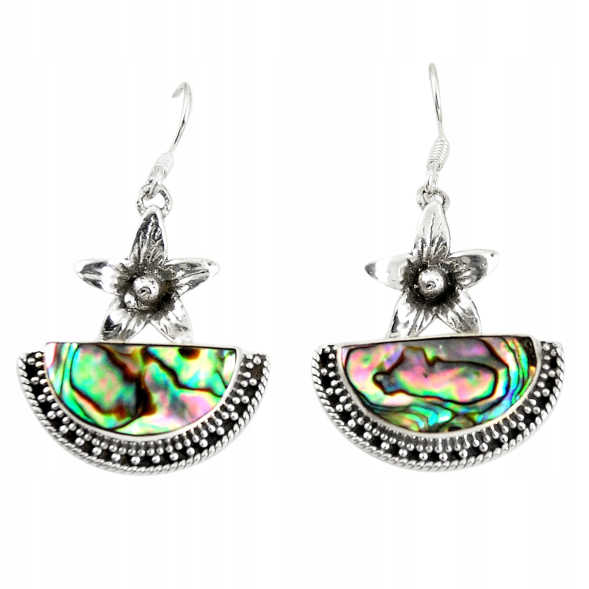 Striebro 925 Rainbow Shell paua