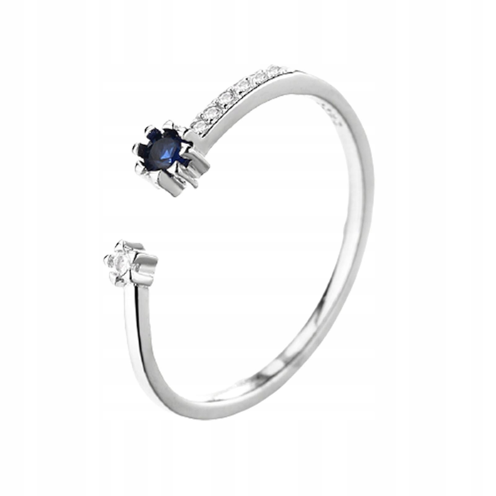 Strieborná modrá hviezda a prsteň Moon Open Ring