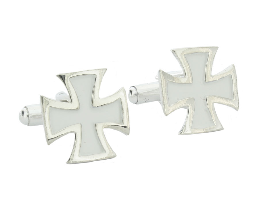 Strieborná manžeta Cross Cross Cross Smalt White