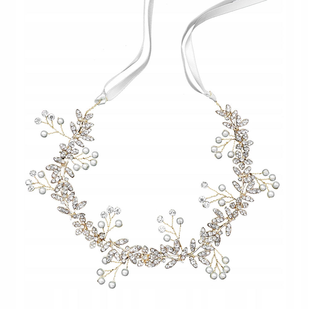 Pearl Headdress pre novomanželia z zliatiny kvetov