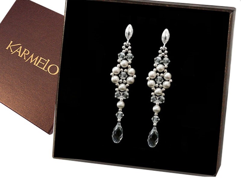 Kryštály a perly svadobných šperkov Swarovski KR48