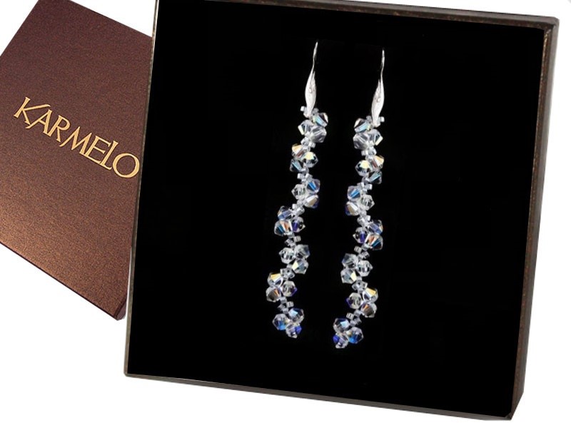 Swarovski Svadobné šperky kryštály Náušnice KR47