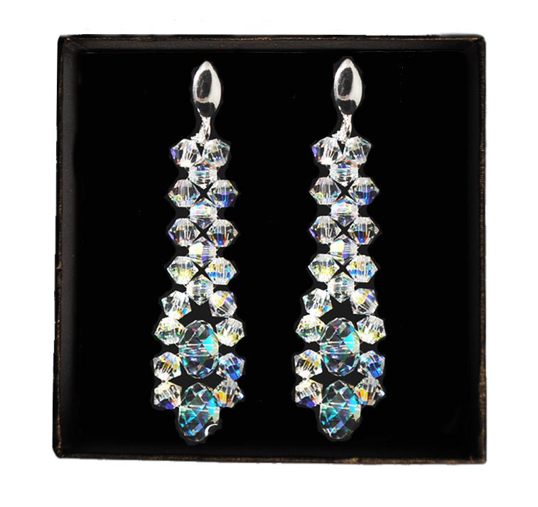 Swarovski strieborné svadobné náušnice KL13 svadobné HIT