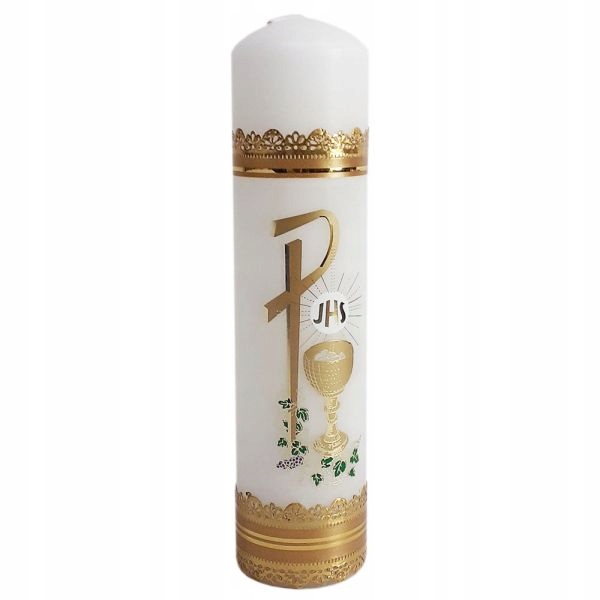 Liturgická sviečka biela IHS 6x24cm ... - 62917