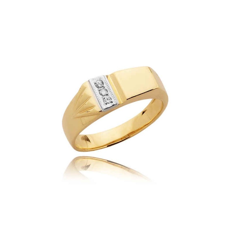 Pánske Signetn Gold s tromi provincónmi. 0,585