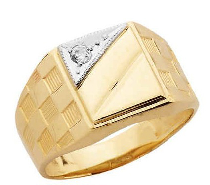 S14 Golden Golden Signet s diamantom 0,06Ct