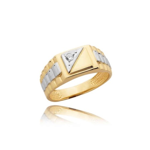 S23 Pánsky zlatý signet s diamantom 0,06ct