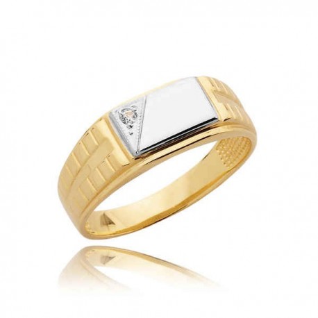 S29 Golden Golden Signet s diamantom 0,03Ct