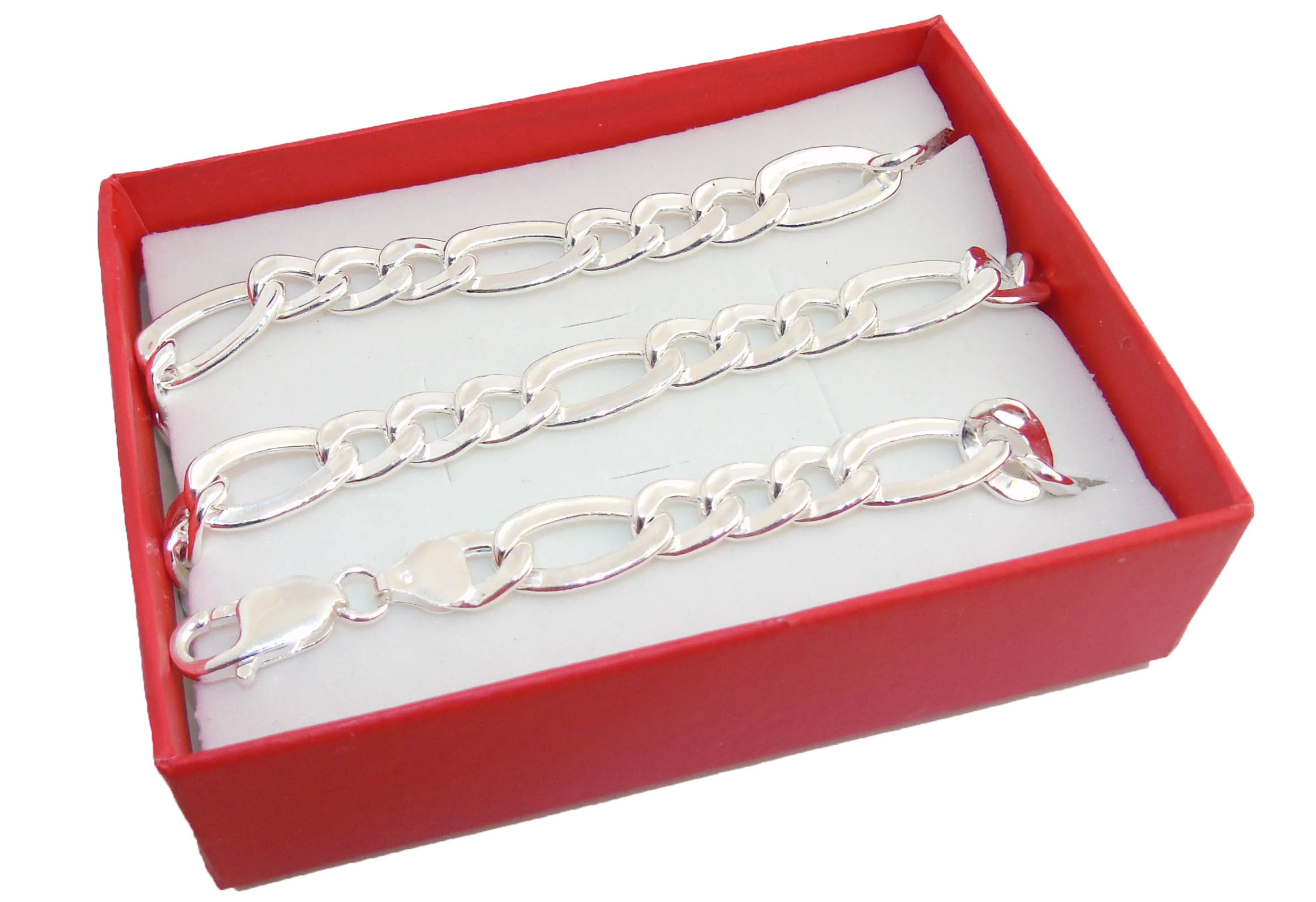 Široký strieborný reťazec figaro 8,3 mm 50 cm strieborný