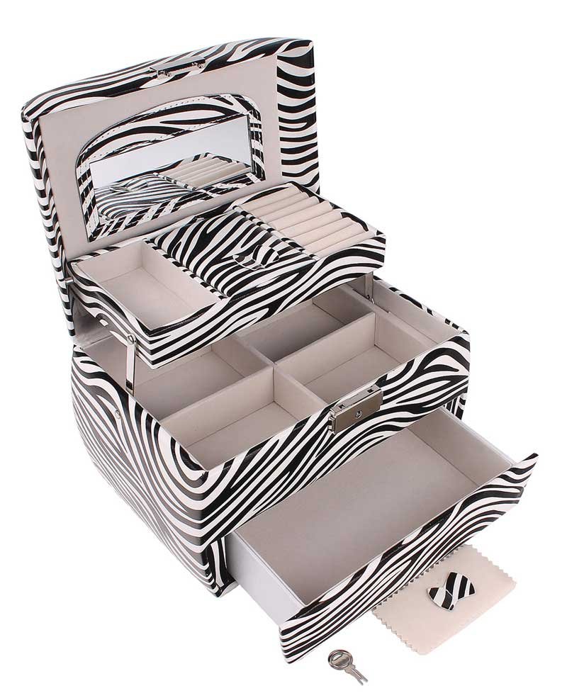 Šperkovnica biela čierna zebra