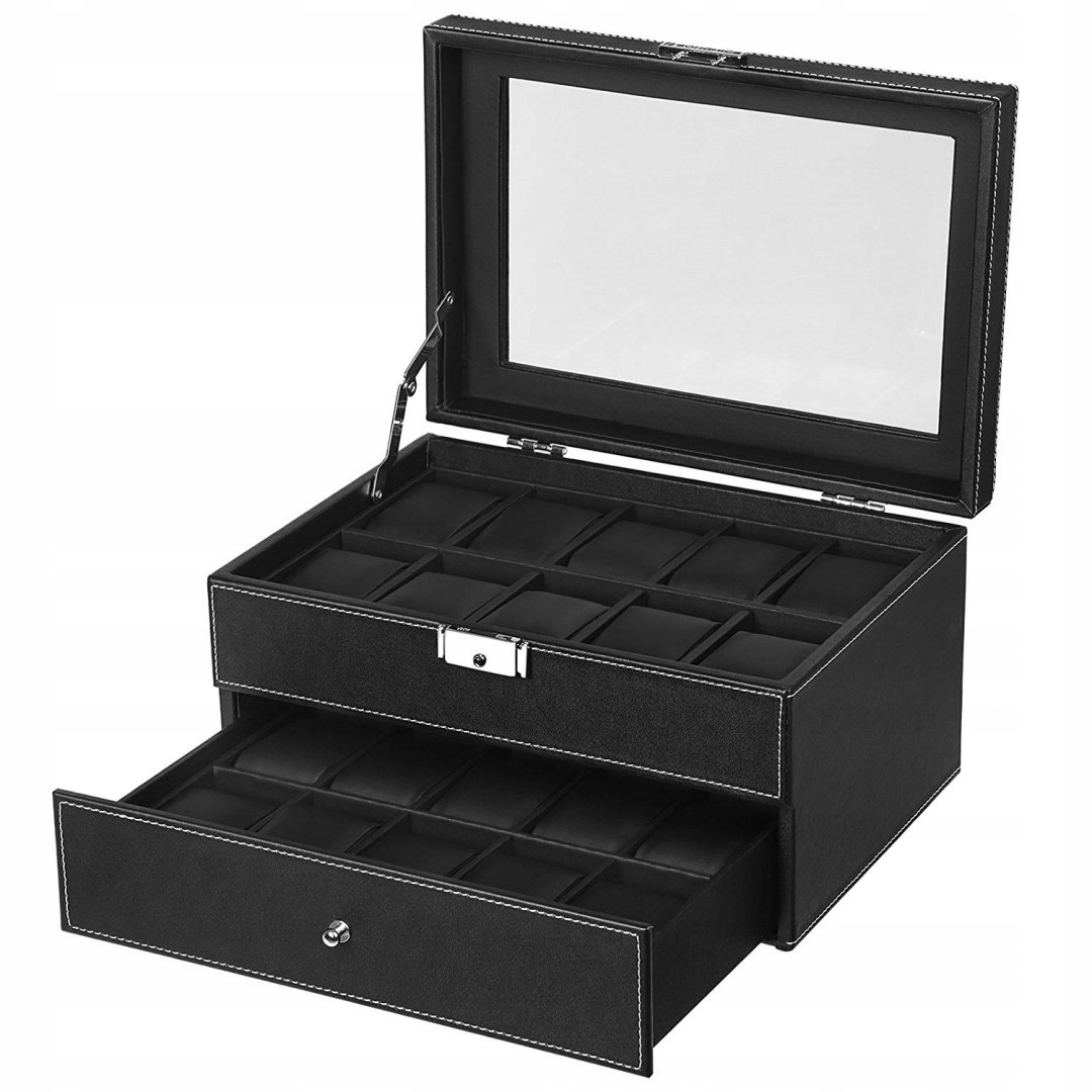 Šperkovnica na hodinky Organizer čierna