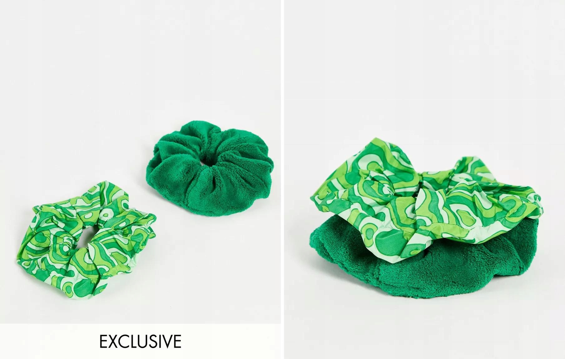 Flat laice Gumy Scrunchie veľká zelená GBA