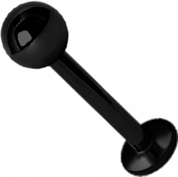 TYTAN BLACK labret 1,2x9 3mm gulička, 4mm disk