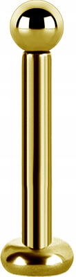 TYTAN GOLD labret 1,2x12 gulička 2,5mm int. 4mm disk
