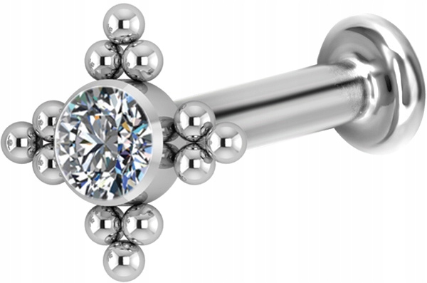 TYTAN labret 1,2x8 klaster jedna strana M11 WH 3mm