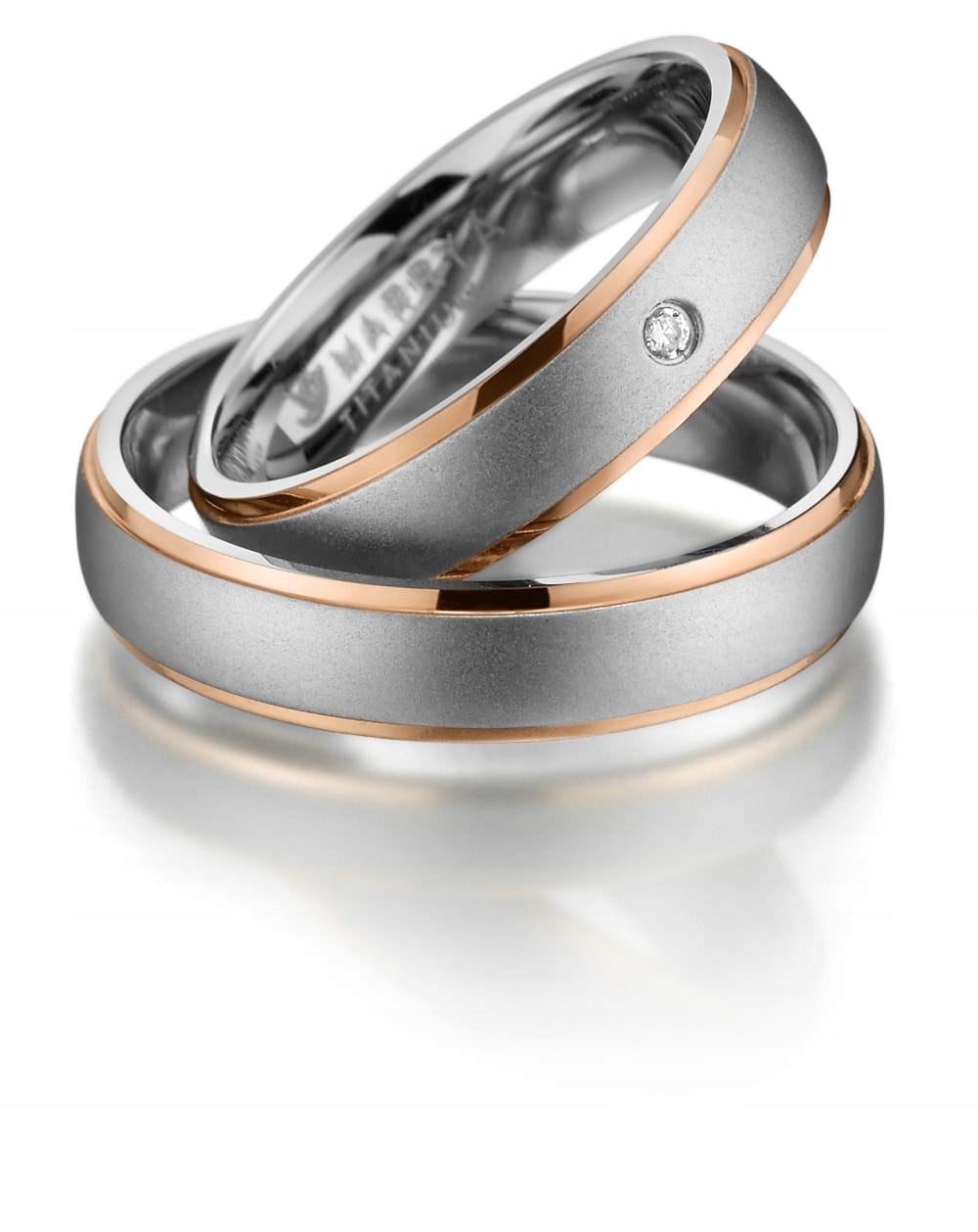 TIGN TI-12 Rose Gold Wedding Rings