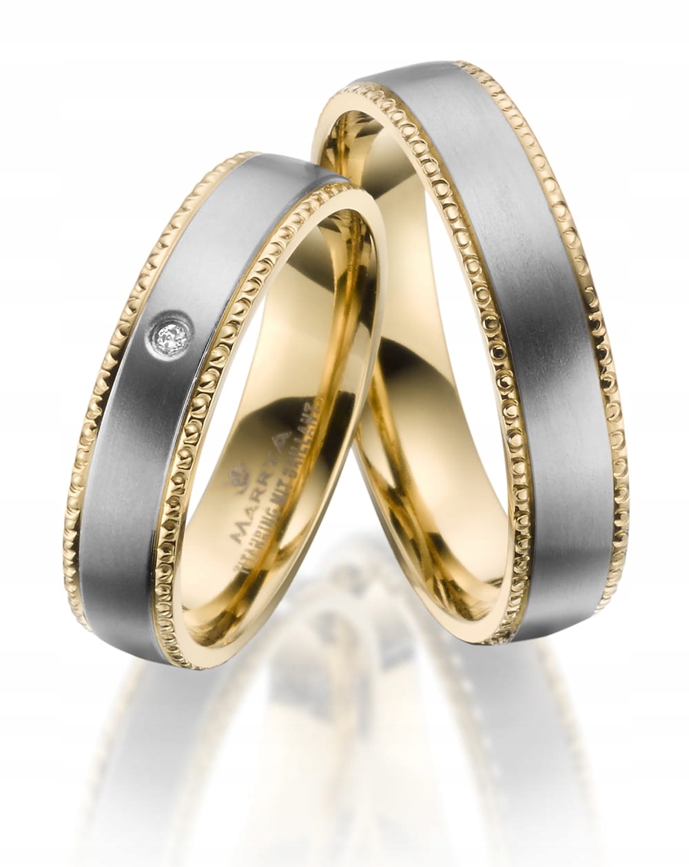 Titanie Wedding Rings TI-41 Brylant Gold