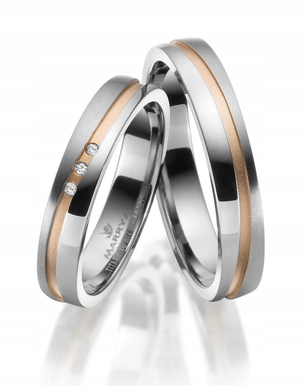 Tietánske snubné prstene TI-45 Brylants Rose Gold