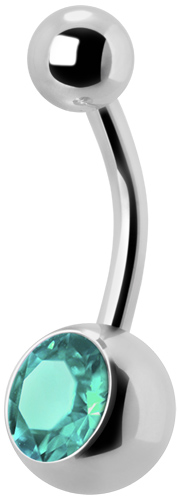 Titánový piercing do pupka 10 mm s kryštálom LTU