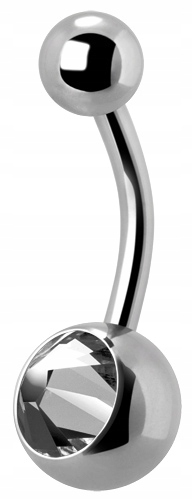Titánový piercing do pupka 8mm MINI CZ