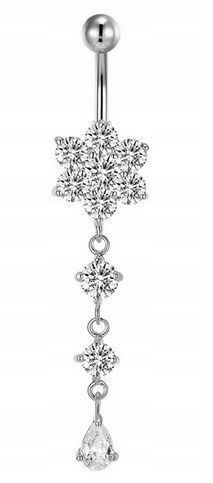 Titánový prsteň s pupkom so Swarovski kamienkami 01