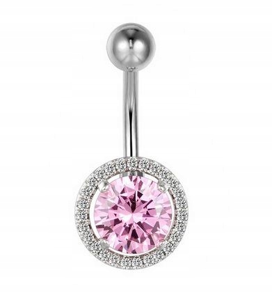 Piercing do titánového pupka s kubickými zirkónmi -TG23KP0Z05