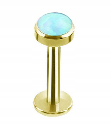 Titánový dekoratívny labret - OPAL - more - 1,2 / 8/4