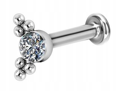 Dekoratívny titánový labret, W. W. T-GW-017 1,2 / 8 / 5-7,5