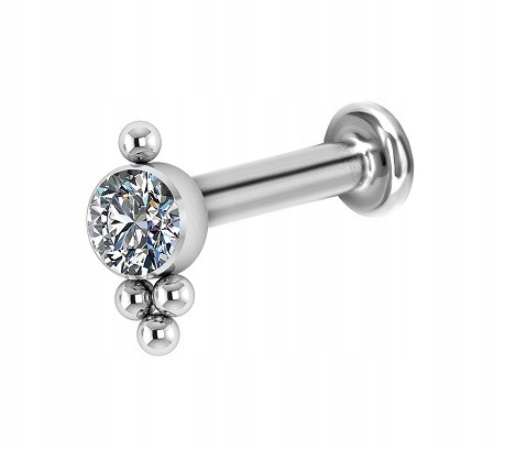 Titánový dekoratívny labret - vnútorný závit 1,2 / 6/4