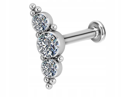 Titánový dekoratívny labret - vnútorný závit - 1,2 / 8