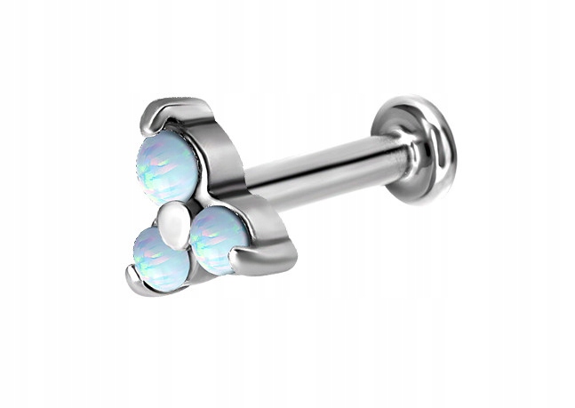 Titánový dekoratívny labret - opál - g.w. - 1,2 / 6 / 3,5