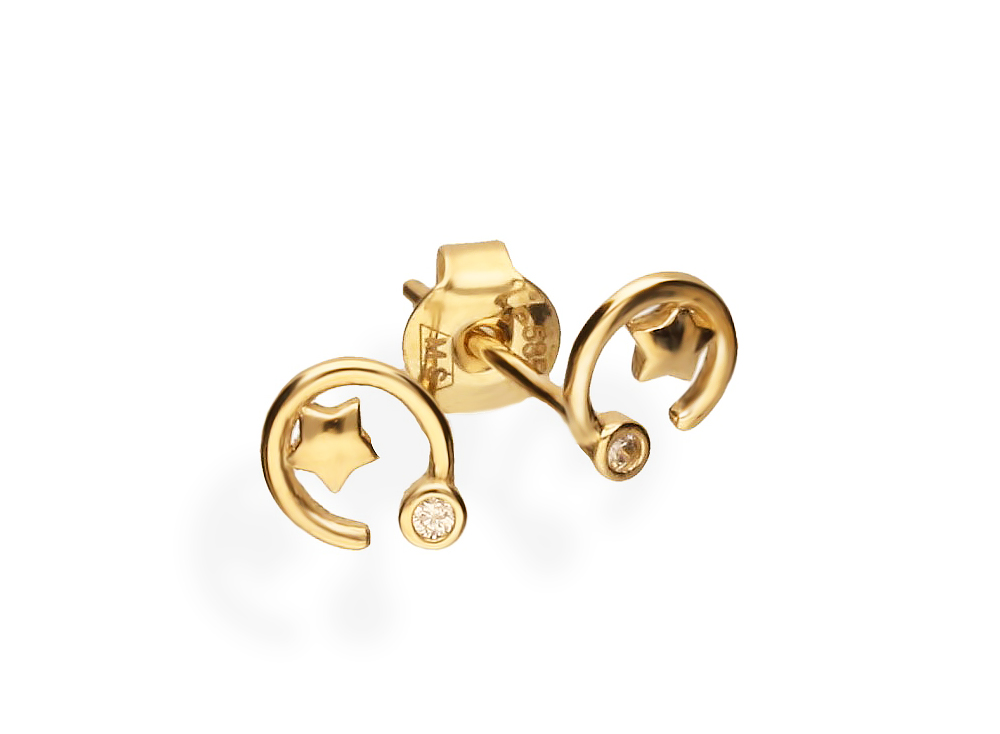 NÁUŠNICE CHARMING STAR GOLD PR. 585 / 14K.