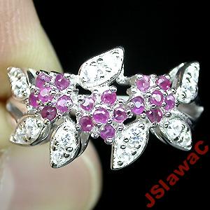 Prsteň CHARMING ROSE nat. RUBINS šterlingové striebro 925