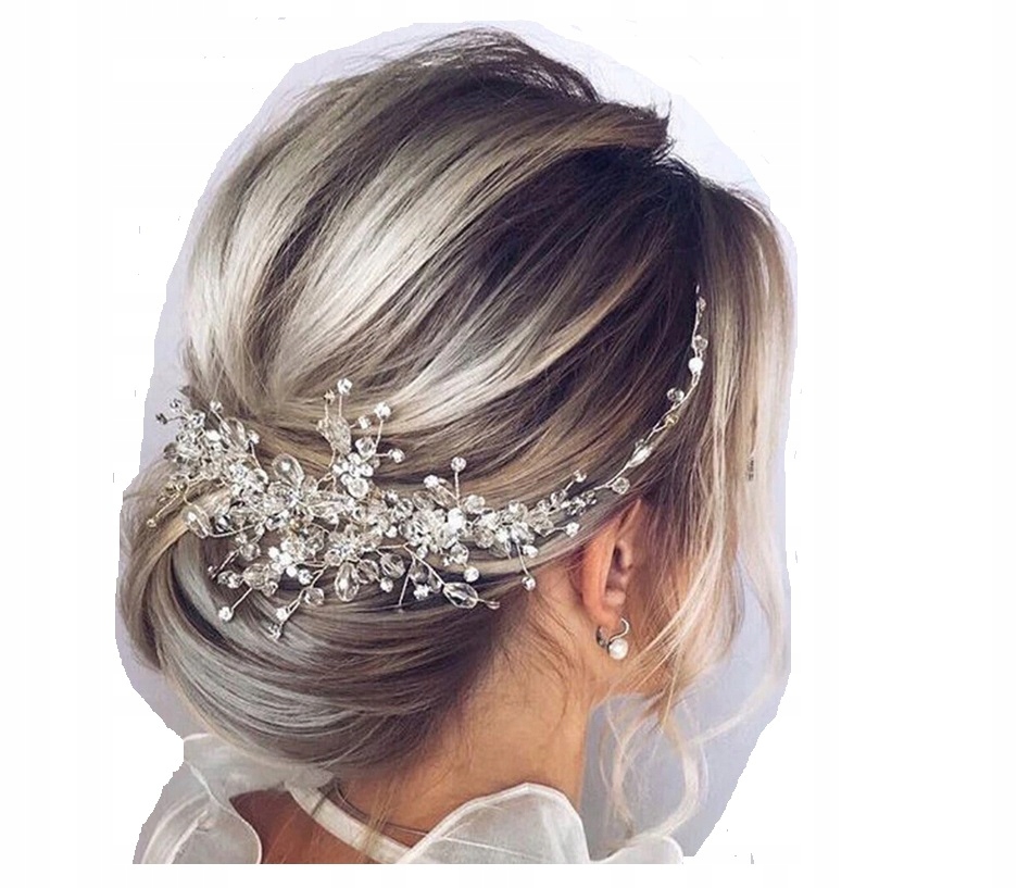 Valentina Hair Ornament Svadba, kamienky, striebro