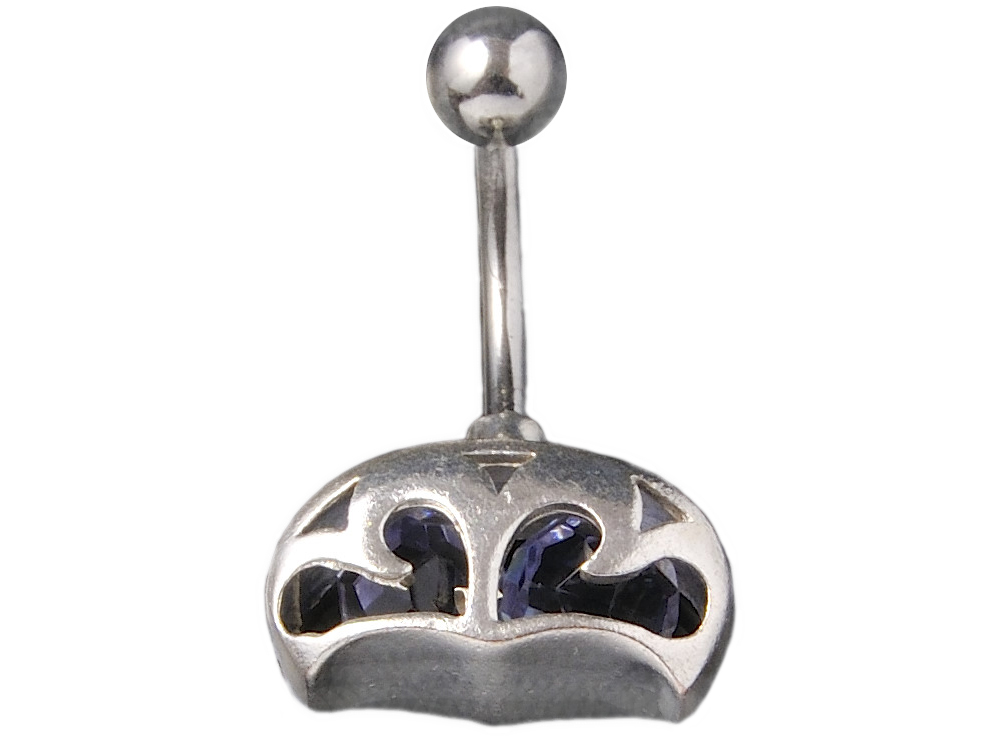 Piercing do pupka VERSIL, oceľ 316 L + STRIEBORNÁ 925