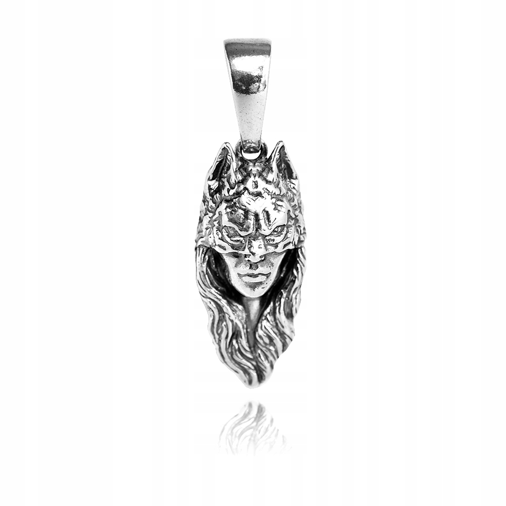 Wolf Mask Pendant Silver 925 oxidovaná 3,9 cm