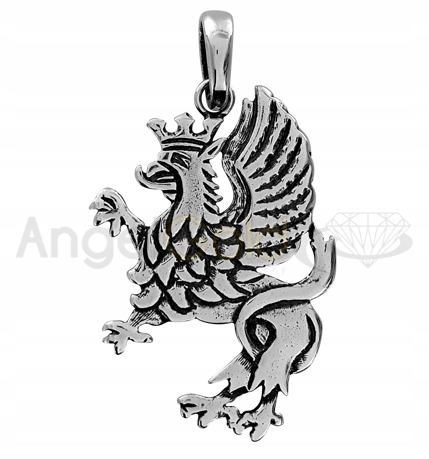 Pendant Gryf Kashubian Silver 925 gravírovanie vtáka
