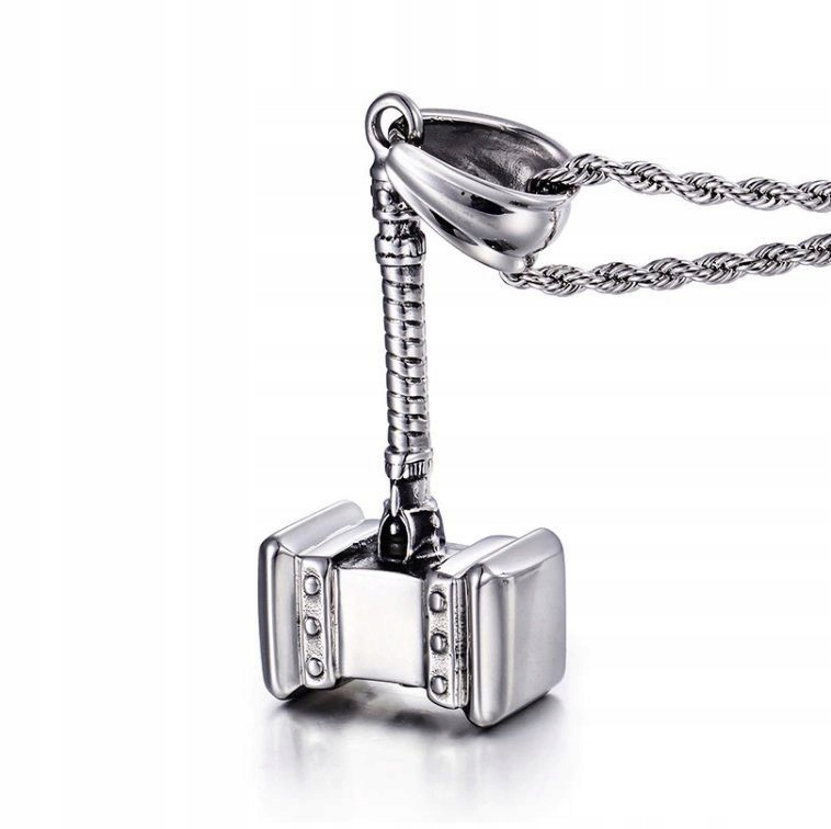 Nordic Hammer Pendant Thor Wikingowie Stal
