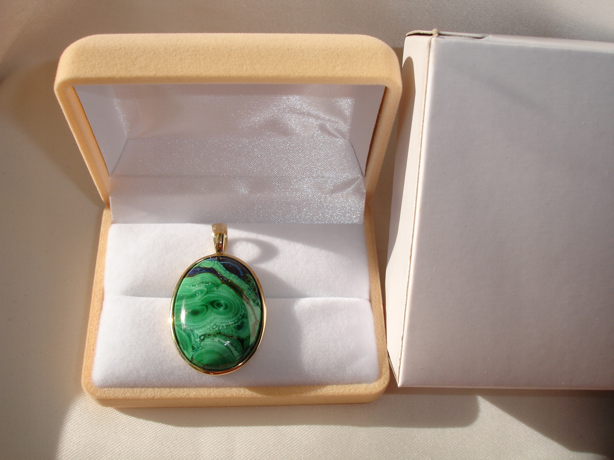 Pendant Sogni d'Oro Malachtit-Azurite pln 9k pr.375