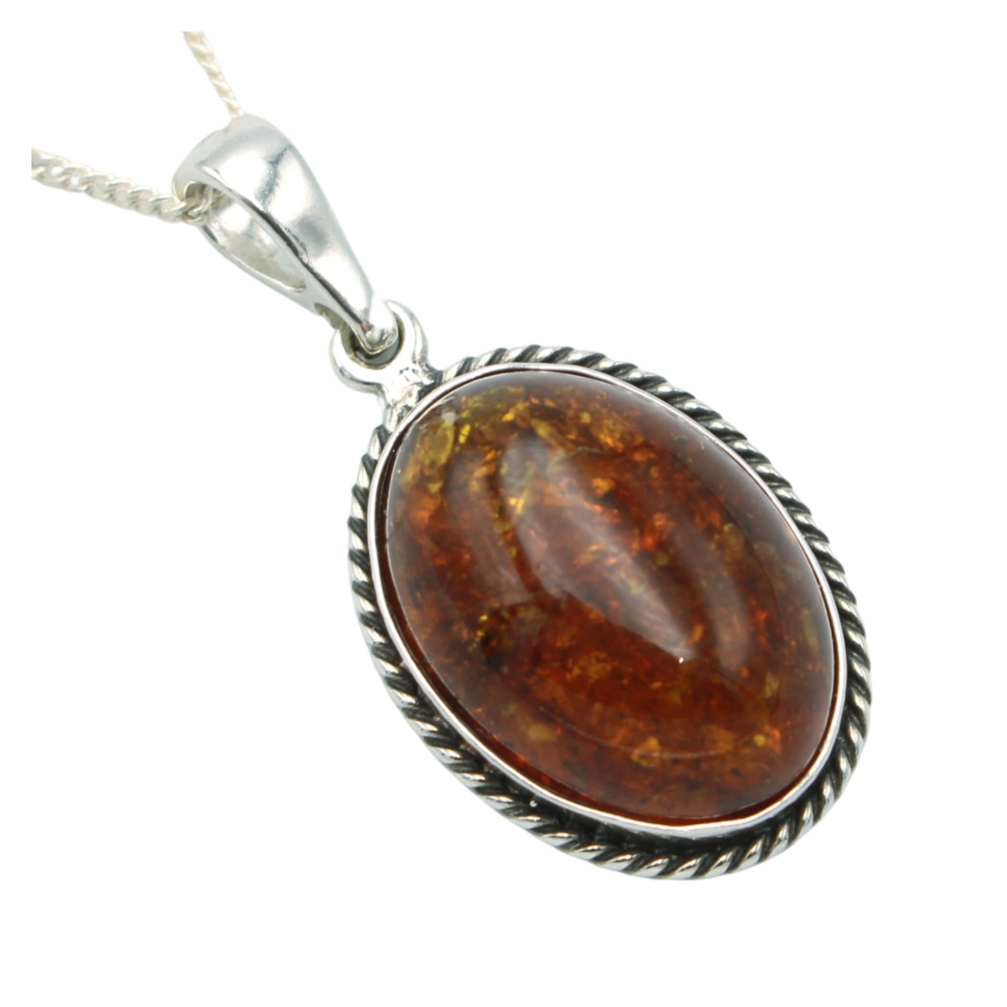Amber Silver prívesok +reťazec