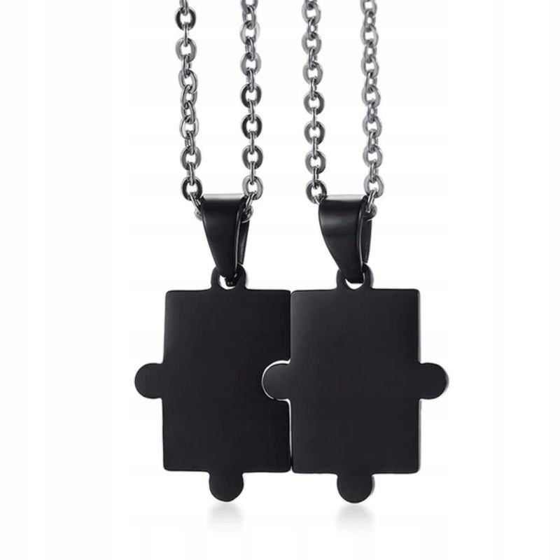 PRÍVESKY NA PÁRY Z LÁSKAVEJ PUZZLE ČIERNEJ OCELE