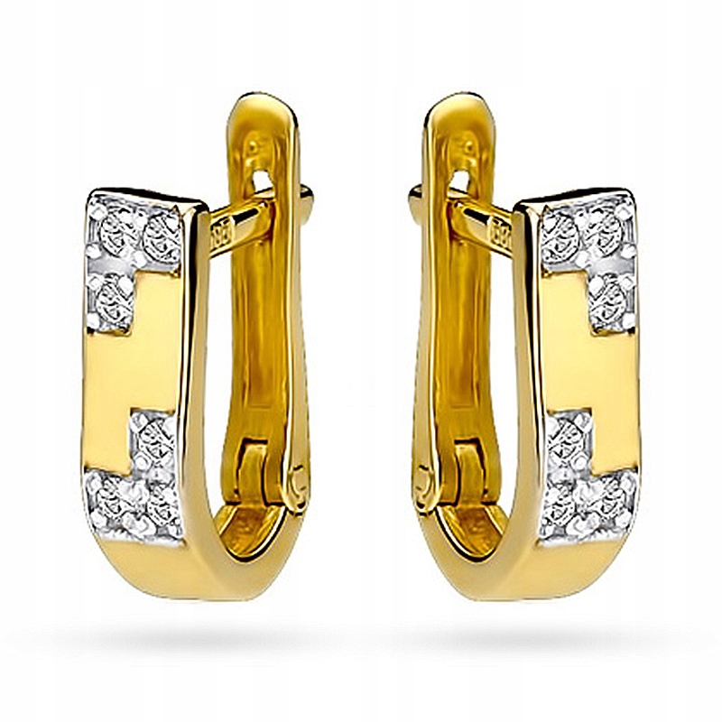 Unikátne zlaté náušnice 585 s diamantmi 0,10ct