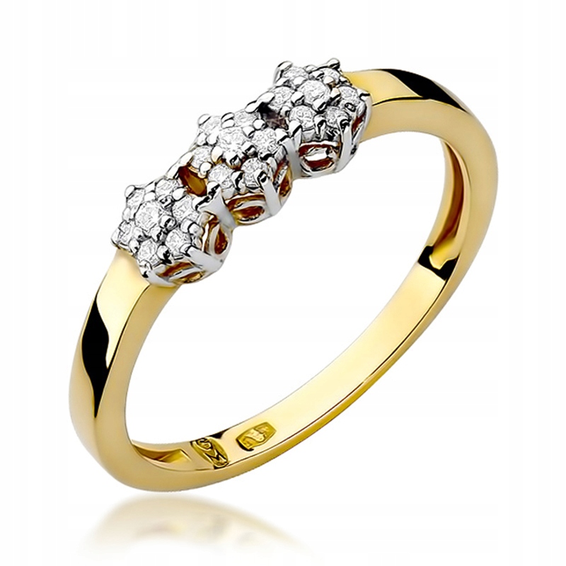 Jedinečný zlatý prsteň s diamantmi 0,12ct