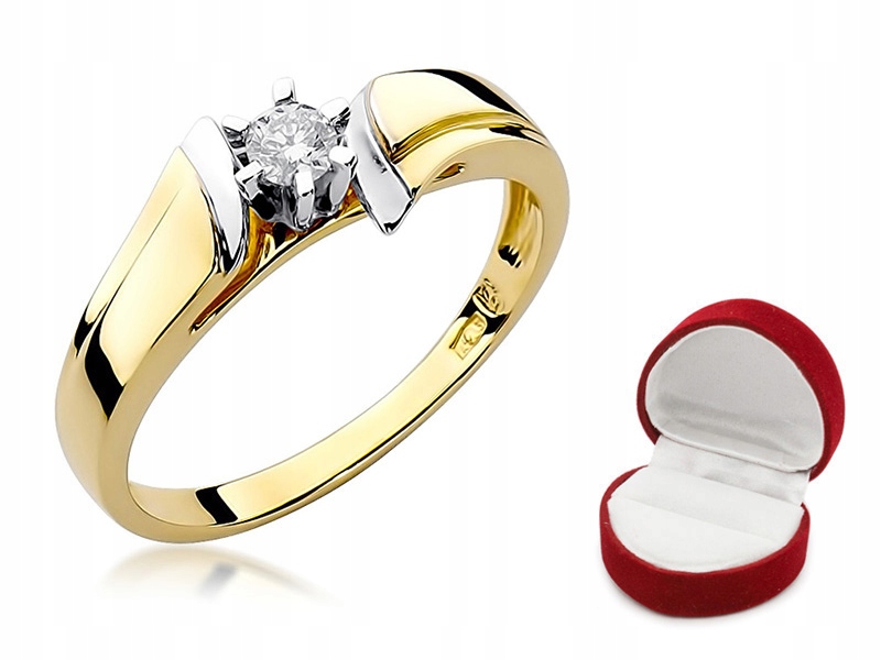 UNIKÁTNY zlatý prsteň s 0,12 ct BRILLIANT 585