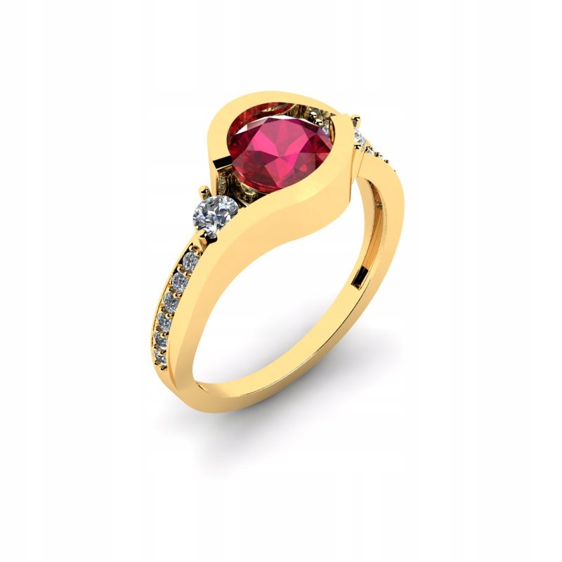 Rafinovaný 14K ZLATÝ RUBY RING