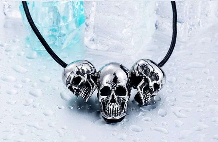 Pendant 3 PCS z motorkárskeho punk lebky lebky