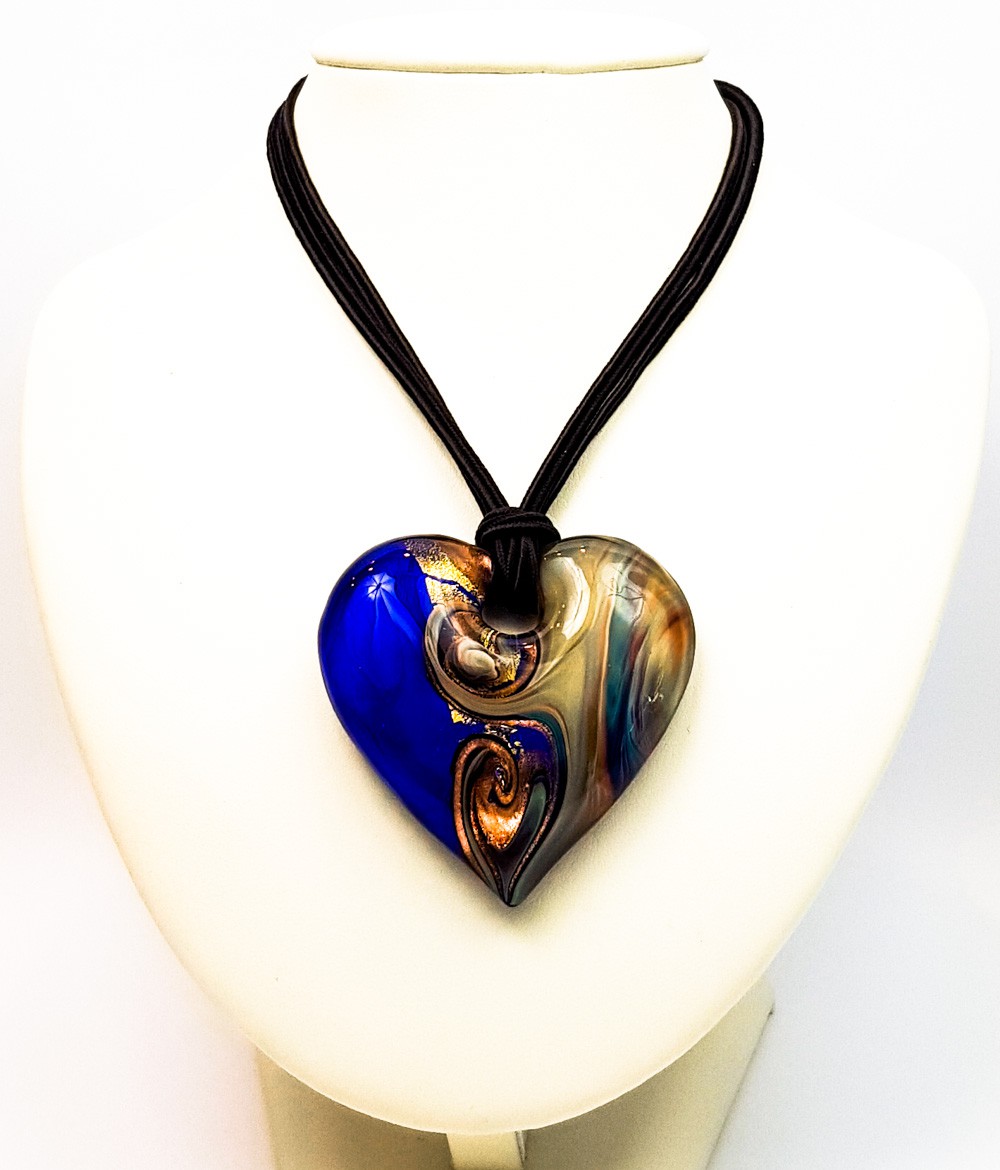Pendant Heart Giulia Inkjet - sklenené šperky