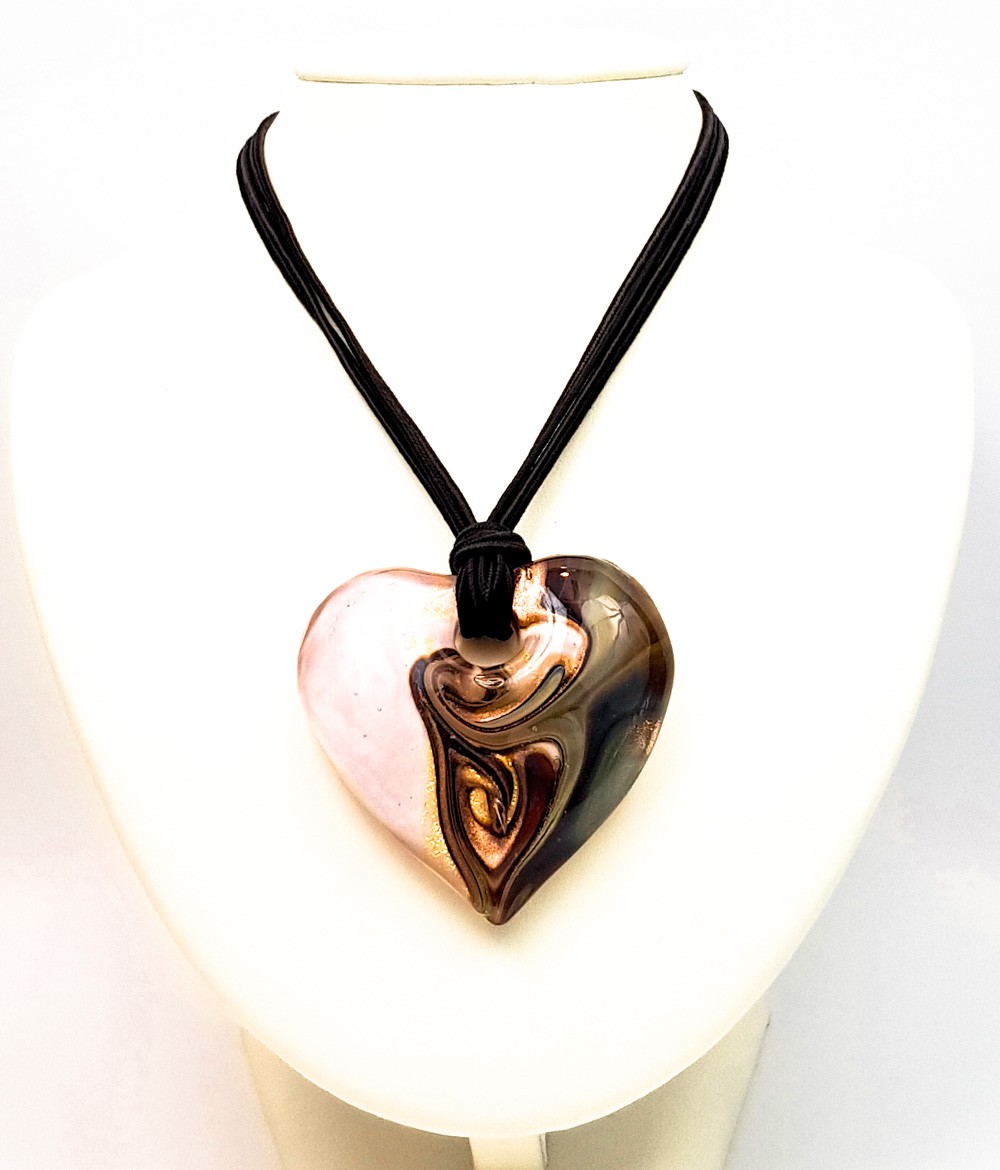 Pendant Heart Giulia Pink - Šperky sklenená stena