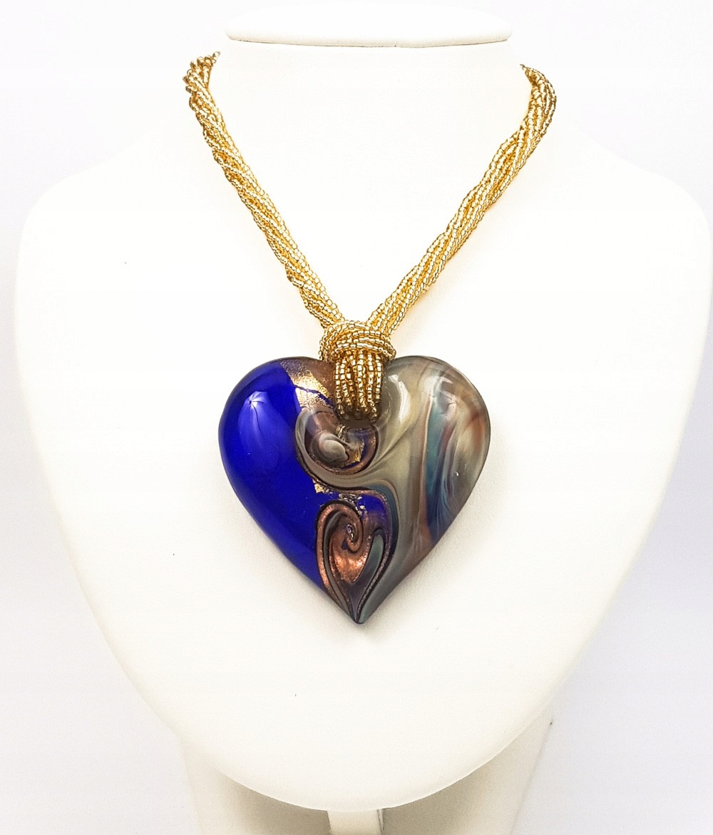 Pendant Heart_giulia Inkjet - sklenené šperky